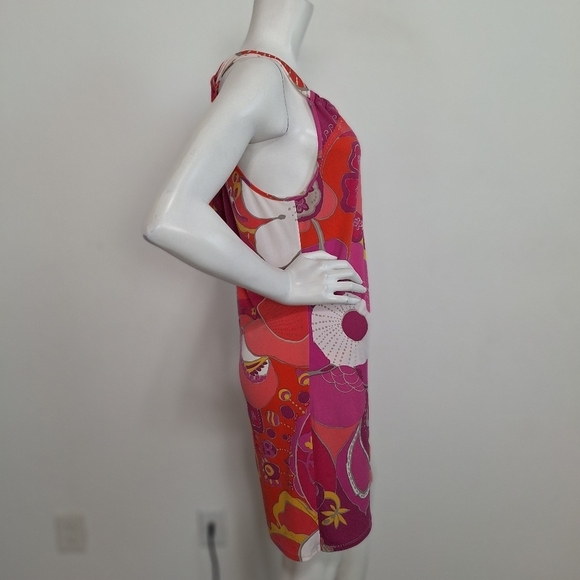 Trina Turk MulticolorJuju 2 Floral Bohemian Retro Back Tie Mini Dress Size S - Picture 5 of 8